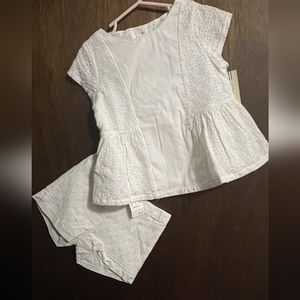 Genuine Kids from Oshkosh  peplum lace and button top w/shorts